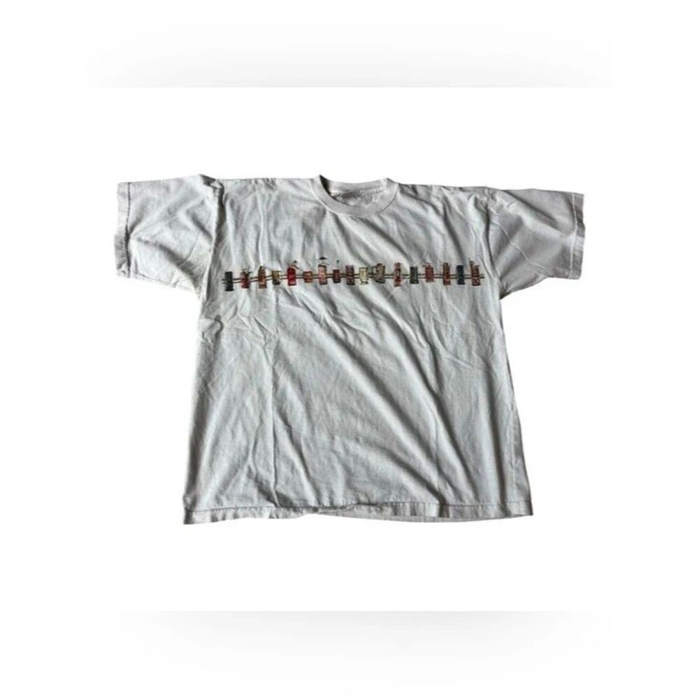 Vintage 90's Go Barefoot Tiki Graphic White Tshirt Mens Small